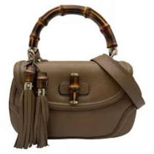 Gucci Bamboo Handbag Brown Leather Shoulder Bag